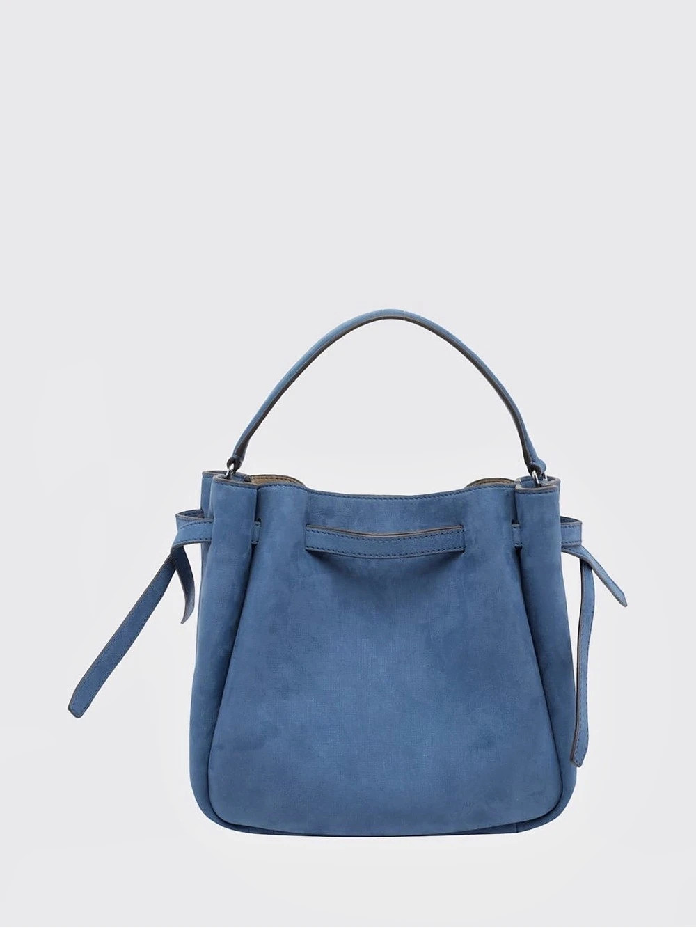 Tory Burch Romy Mini Blue Nubuck Leather Bucket Bag Crossbody - Picture 2 of 15